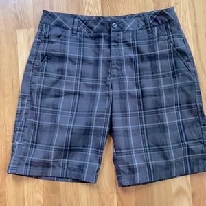 Fila grey black plaid golf shorts